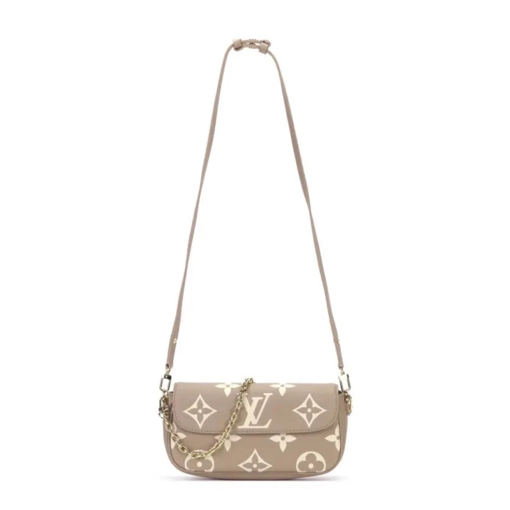 New LOUIS VUITTON IVY Shoulder Bag Crossbody Empreinte Dove Cream - Picture 5 of 10